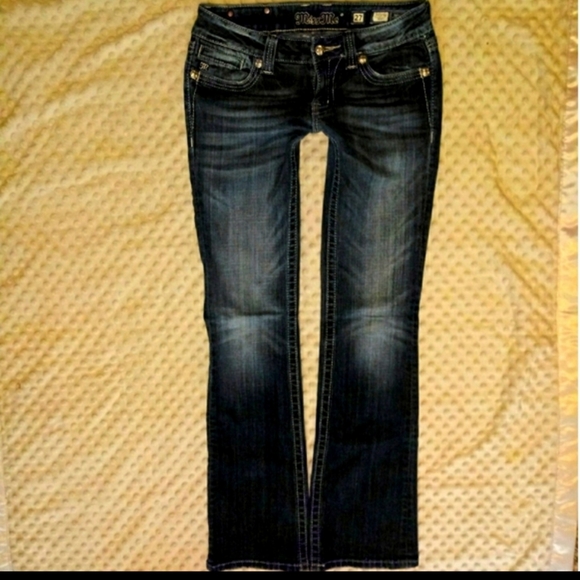 Miss Me Jeans Size 27 Low Rise Boot Cut Le Fleur - Picture 3 of 12